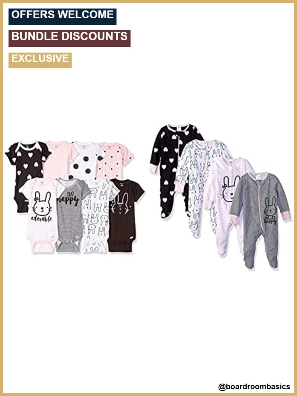 Baby 12-Piece Bodysuits & Sleep 'N Play Set Cotton Short Long Sleeve